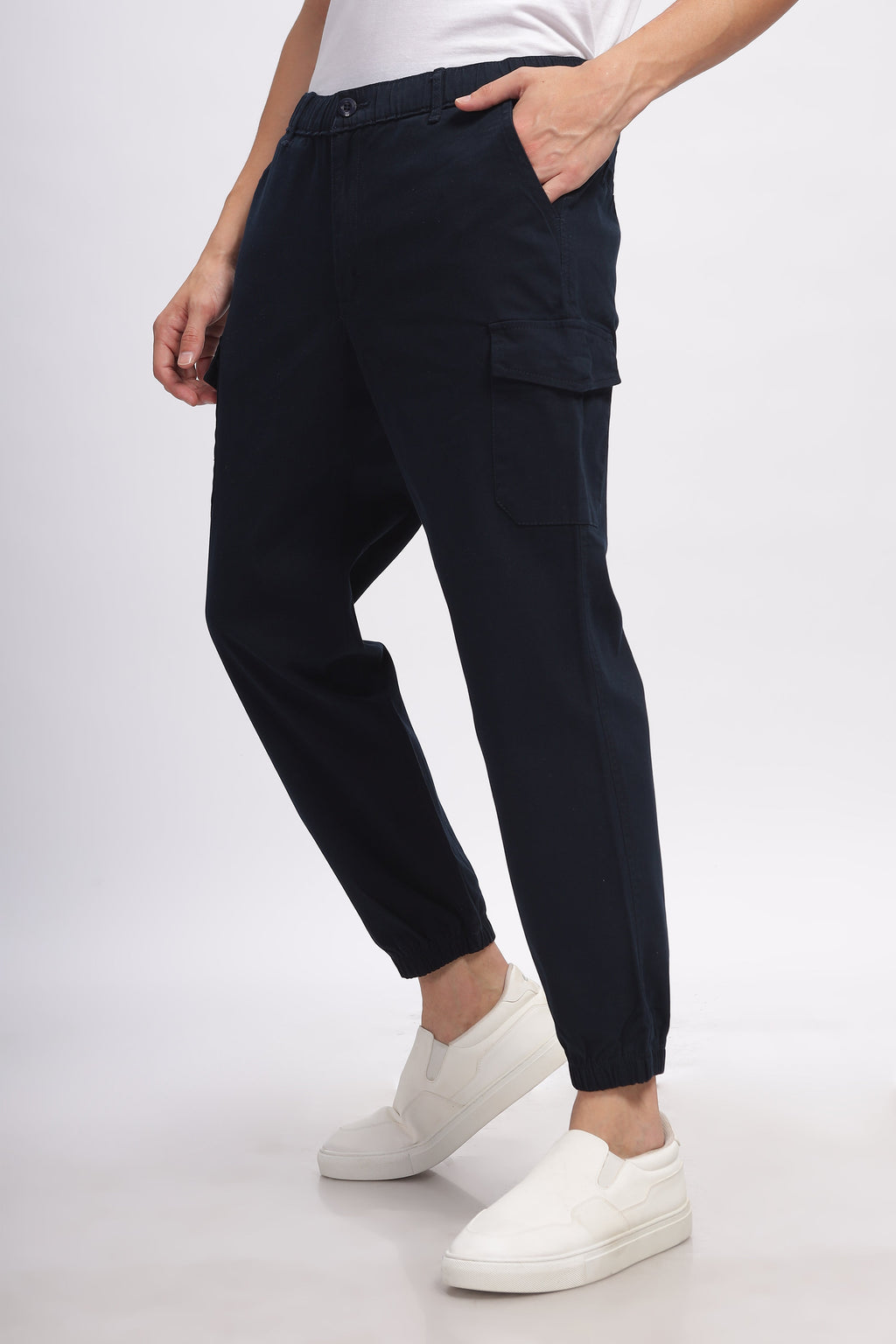 Navy Blue Cargo Style Track Pants