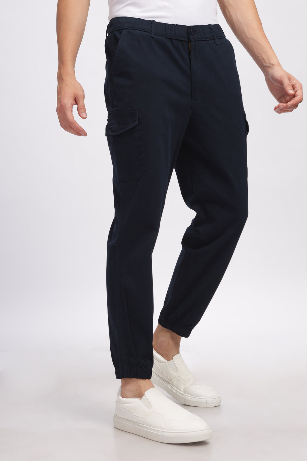 Navy Blue Cargo Style Track Pants