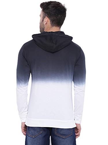 White Blue Tie Dye Hooded Full Sleeves T-Shirt ( Priyank sharma)