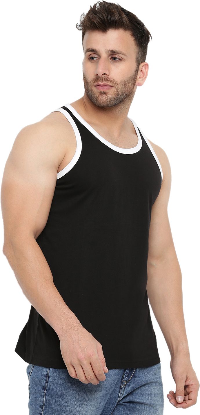 Black White Men Vest (Pack of 2)