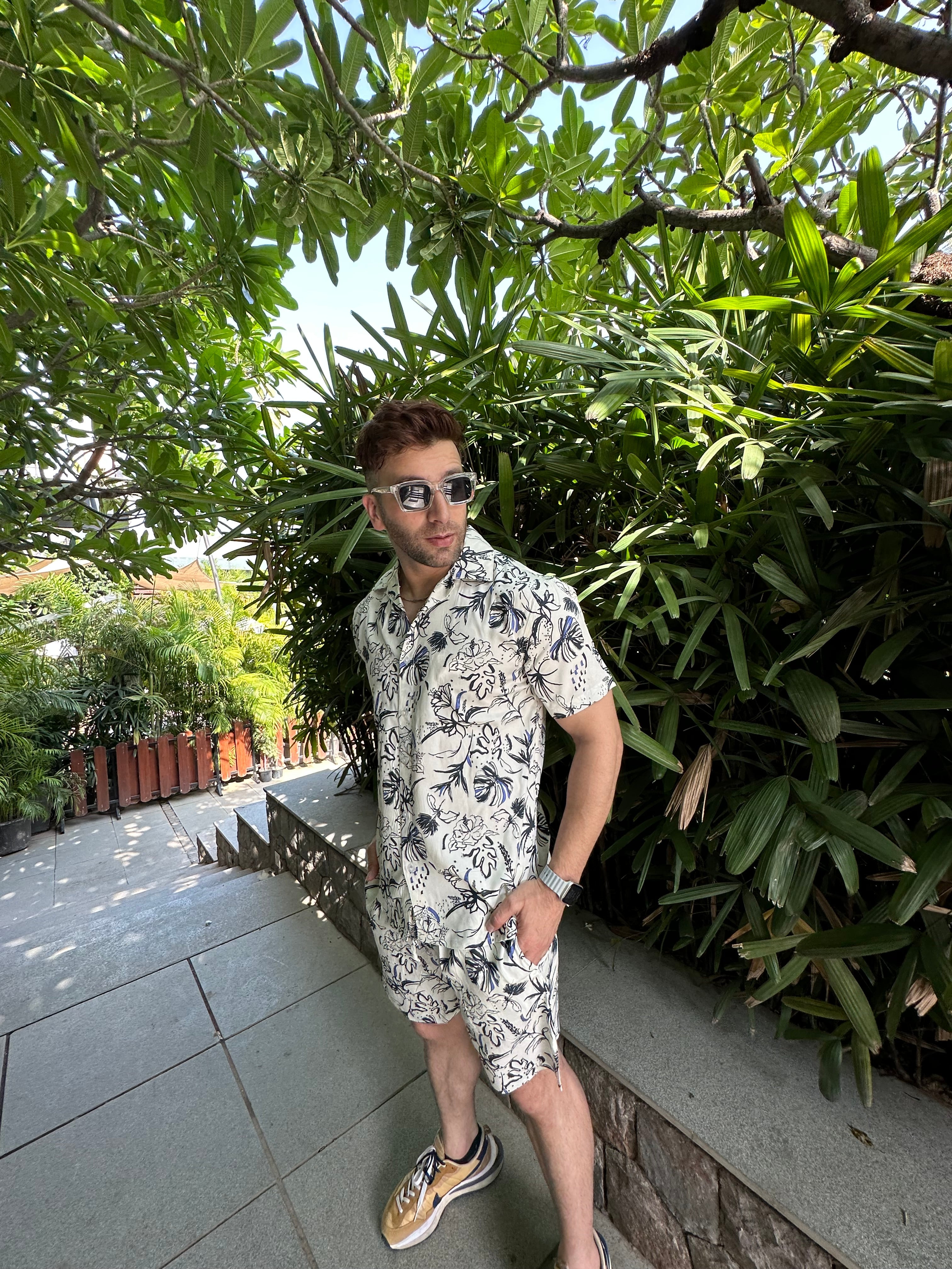 Black/ White Floral Printed Co-Ord Set