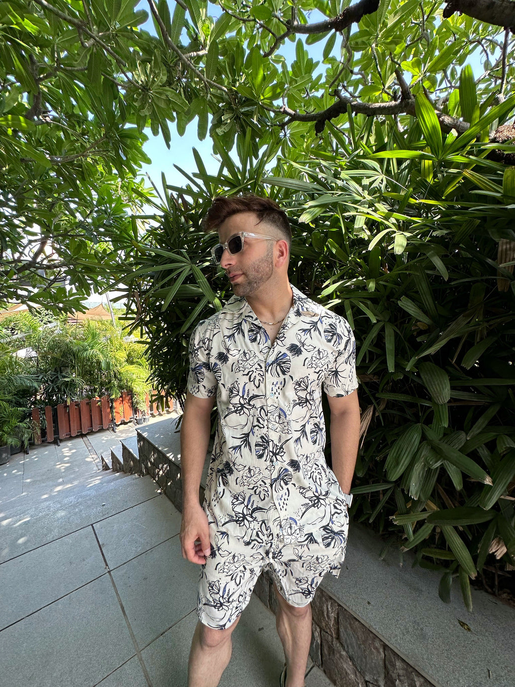 Black/ White Floral Printed Co-Ord Set