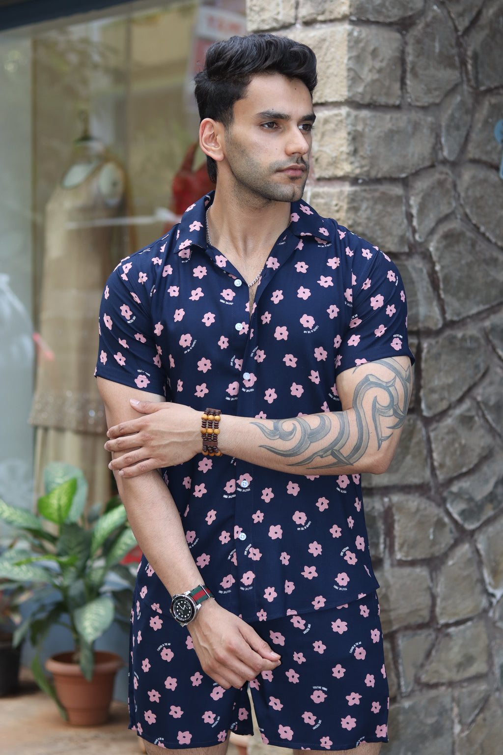 Pink Floral Navy Co-ord Set