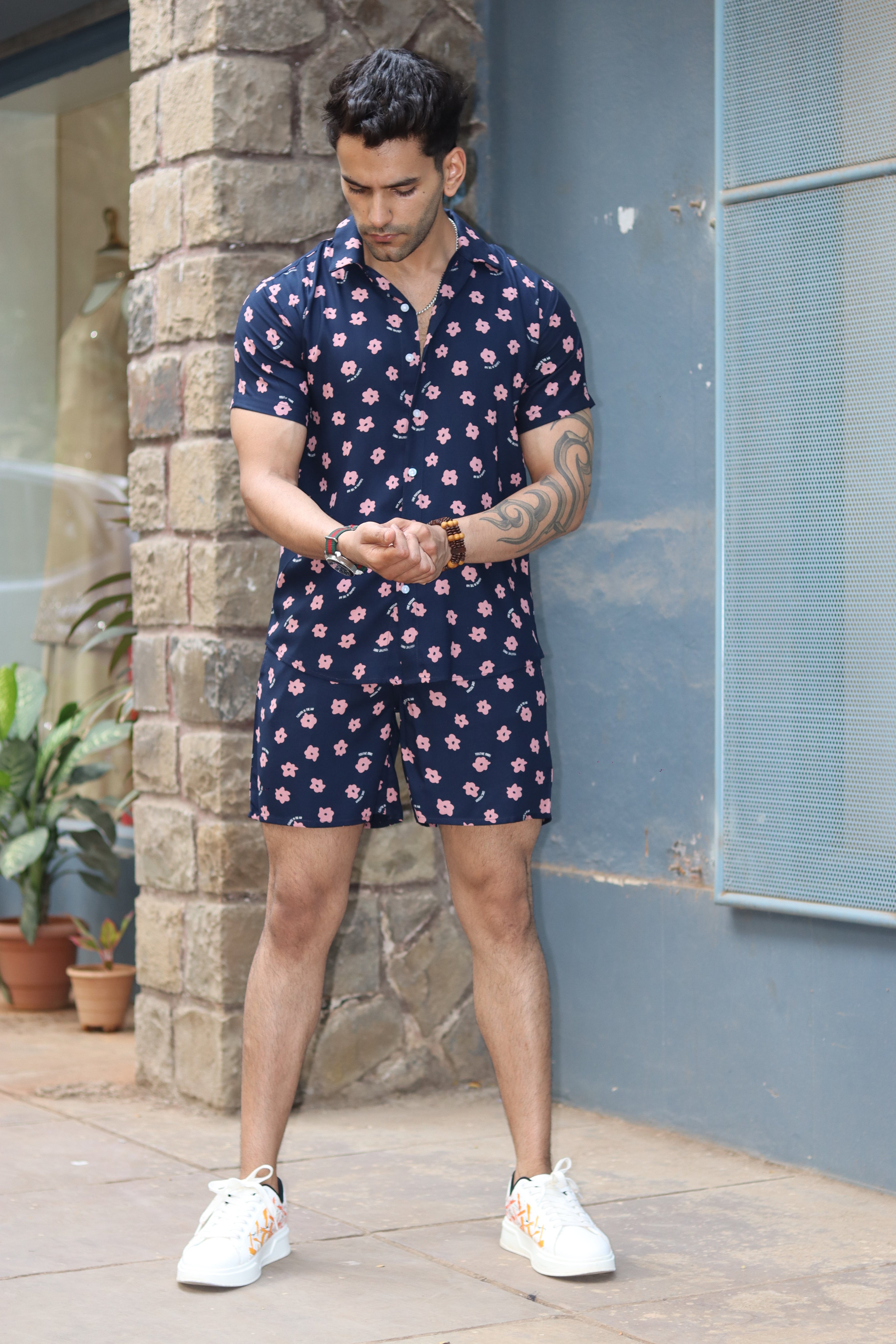 Pink Floral Navy Co-ord Set