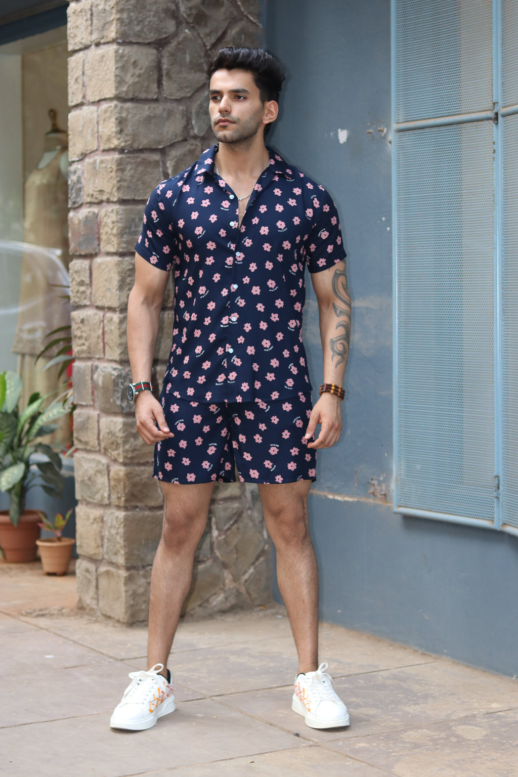 Pink Floral Navy Co-ord Set