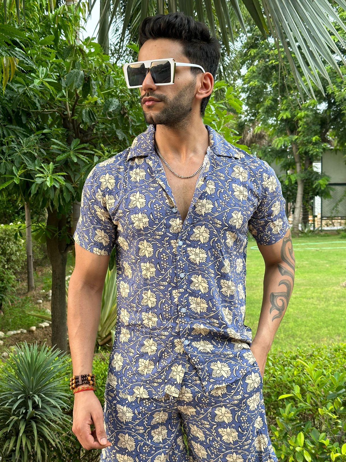 Lavender Floral Rayon Co-ord Set