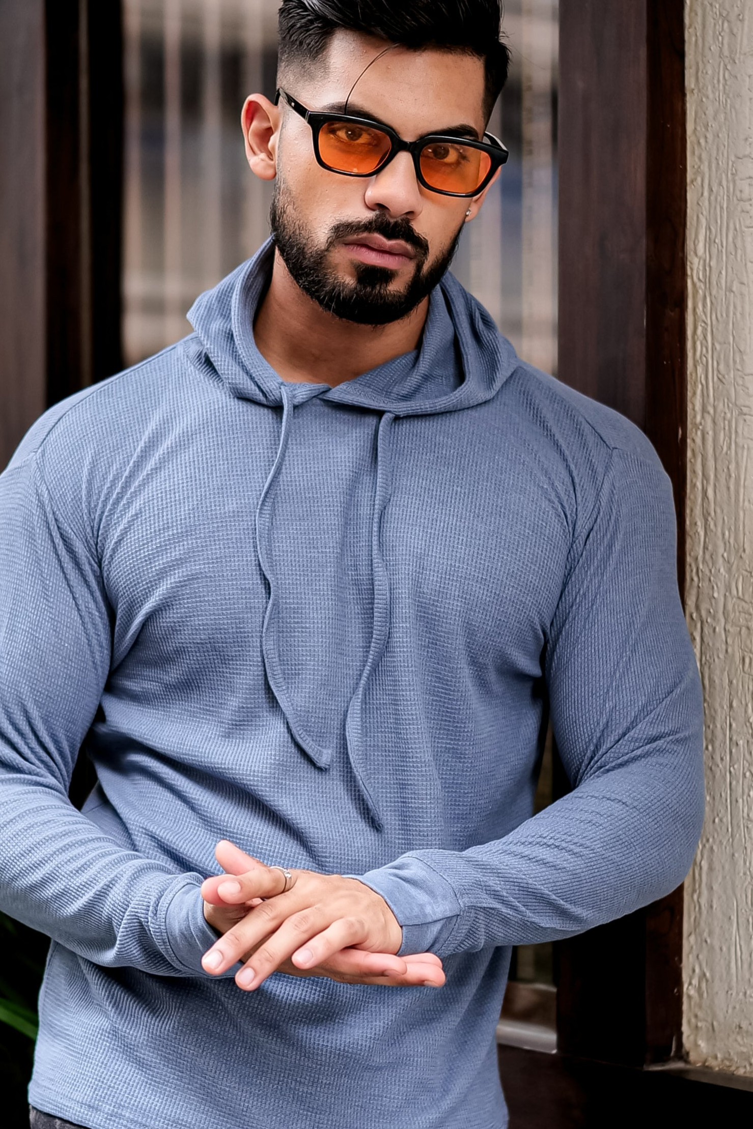 Blue Waffle Hooded T-Shirt