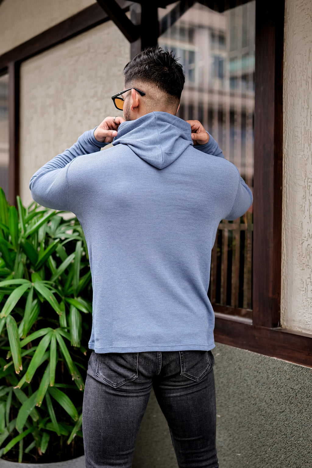 Blue Waffle Hooded T-Shirt