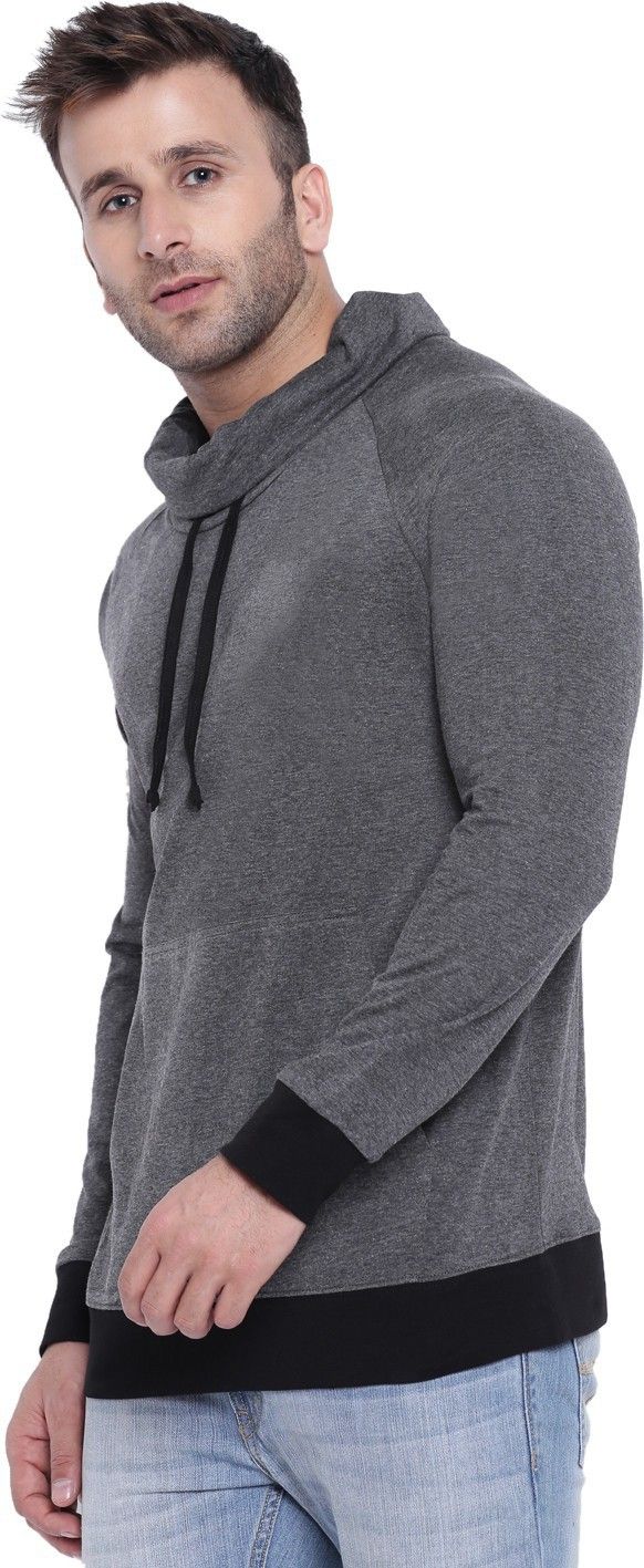 Anthra Melange Full Sleeve Turtle Neck T-Shirt