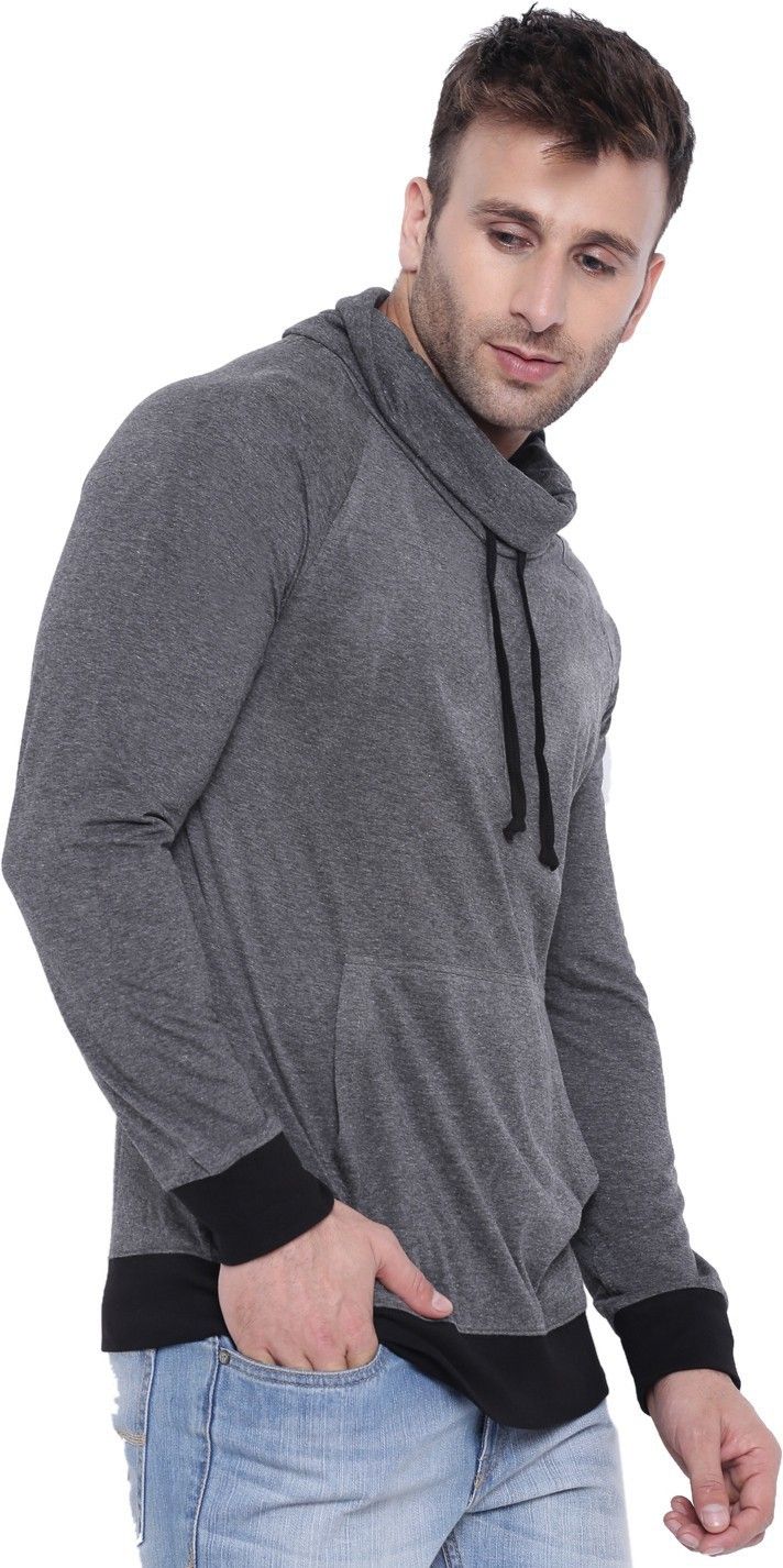 Anthra Melange Full Sleeve Turtle Neck T-Shirt