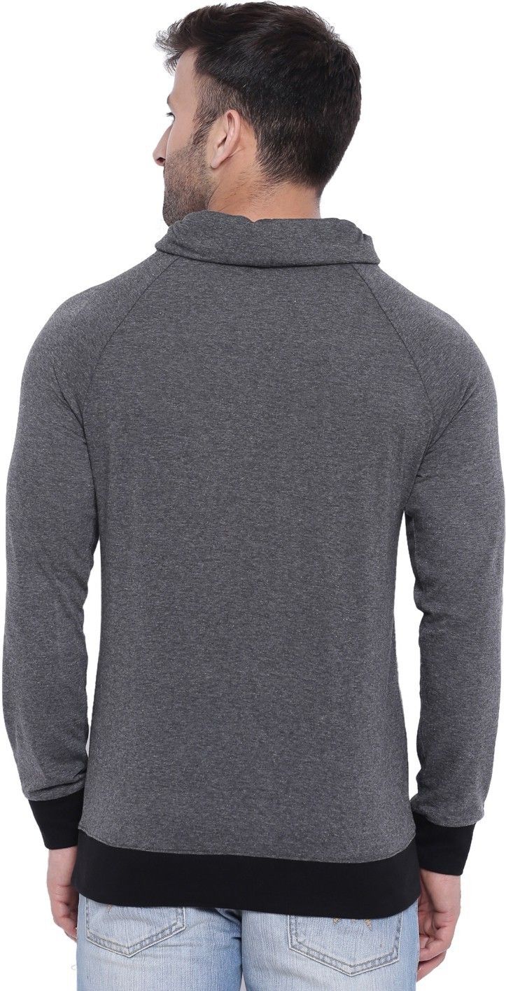 Anthra Melange Full Sleeve Turtle Neck T-Shirt