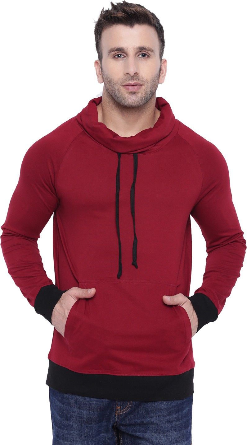 Maroon Full Sleeve Turtle Neck T-Shirt