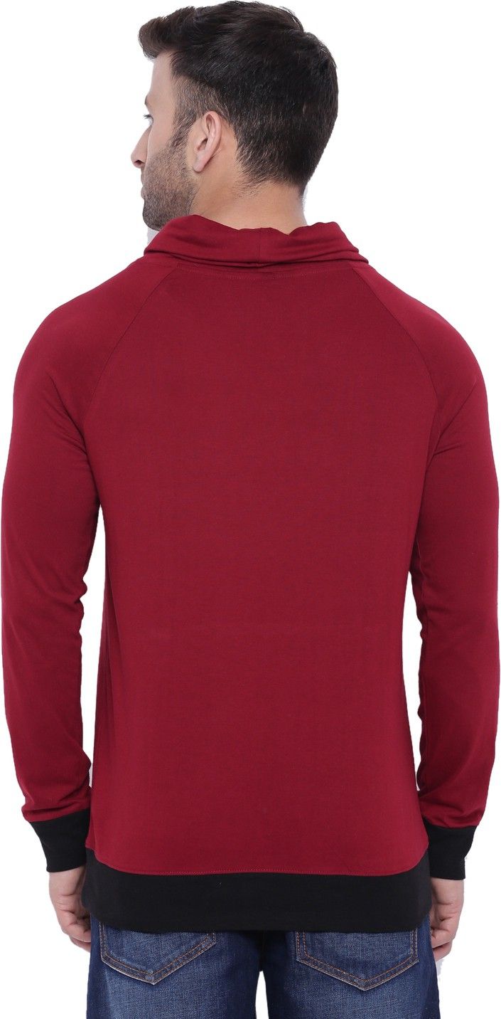 Maroon Full Sleeve Turtle Neck T-Shirt