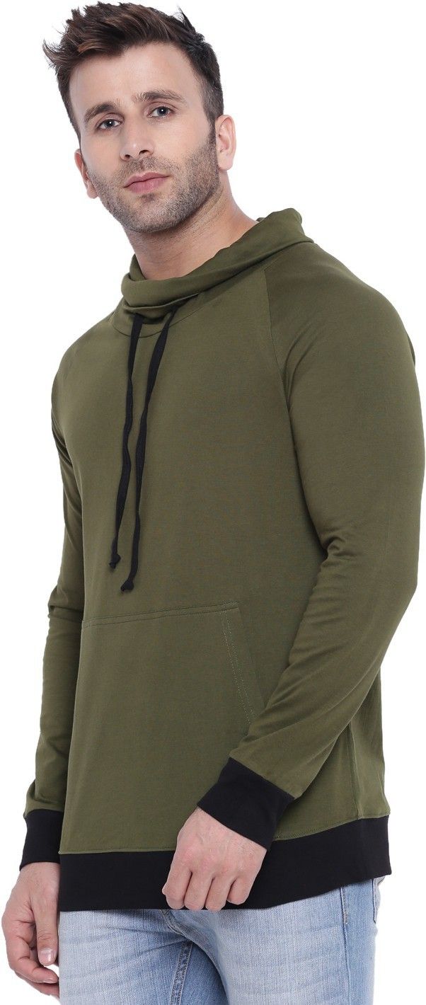Olive Men Full Sleeve Cotton T-Shirt