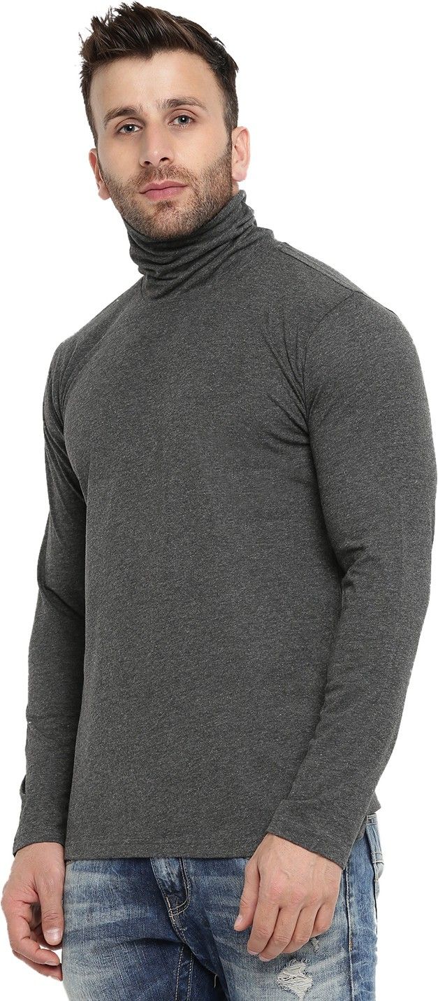 Anthra Men Full Sleeve Cotton High Neck T-Shirt