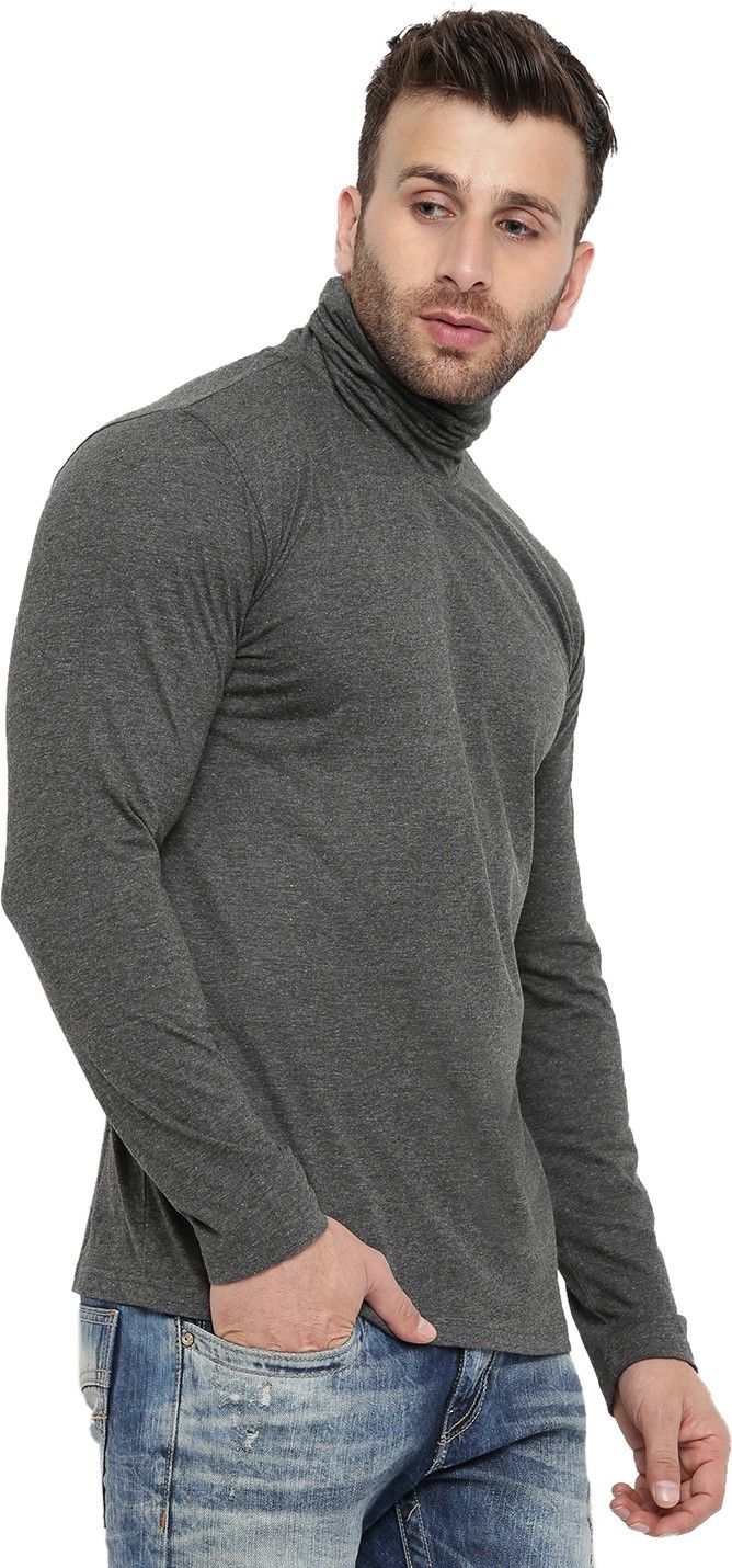 Anthra Men Full Sleeve Cotton High Neck T-Shirt