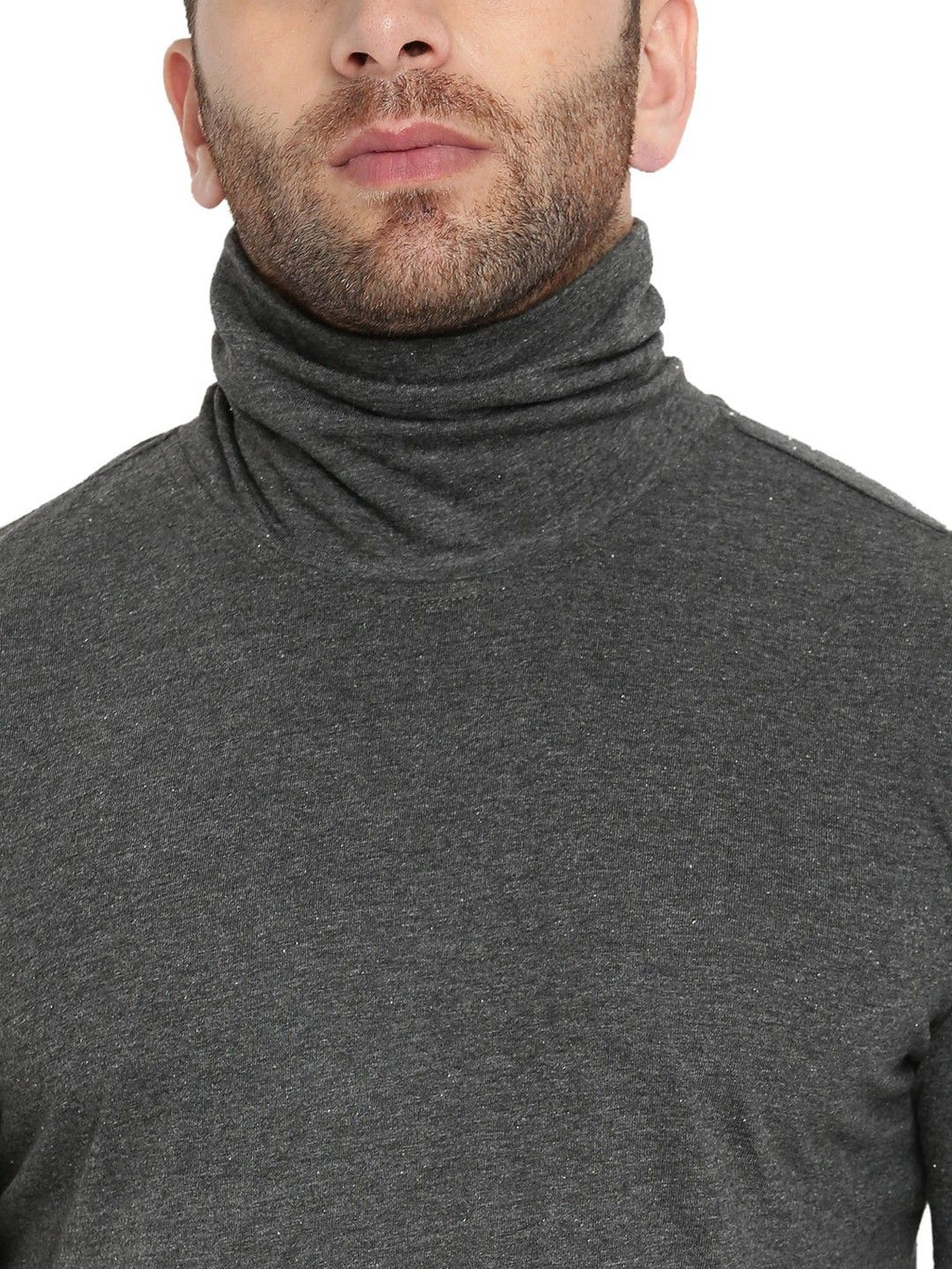 Anthra Men Full Sleeve Cotton High Neck T-Shirt