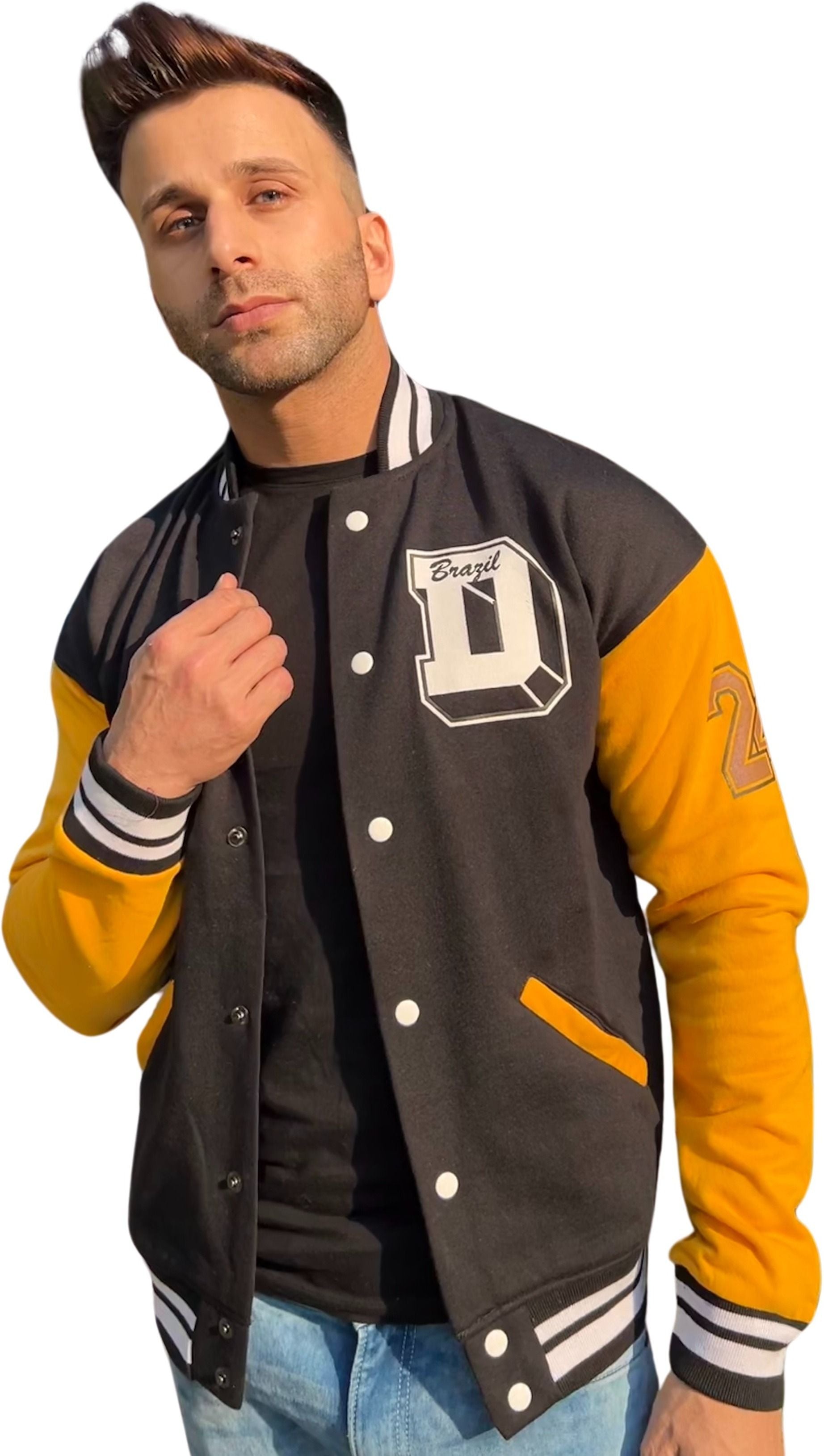 Varsity Black Yellow Sanity Jacket