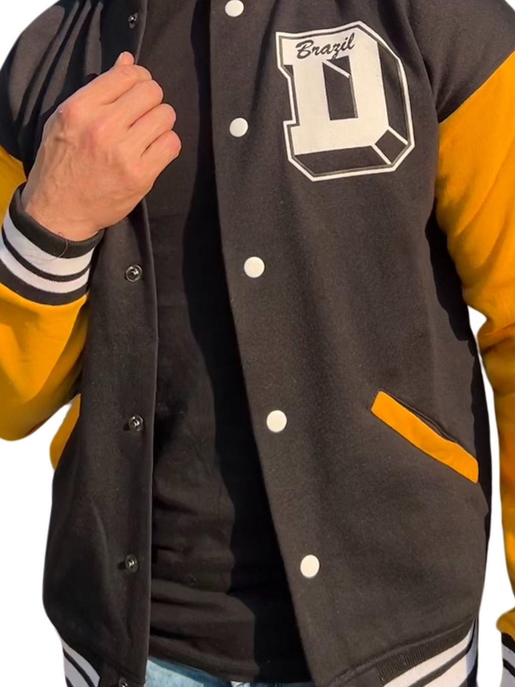 Varsity Black Yellow Sanity Jacket