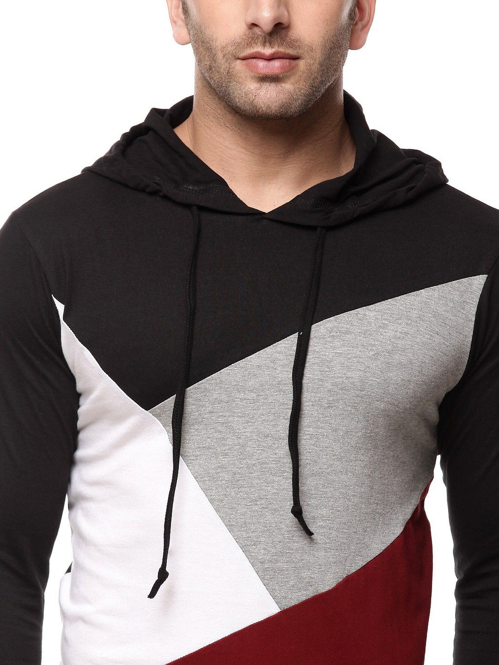 Multi Color block Hooded Cotton T-Shirt