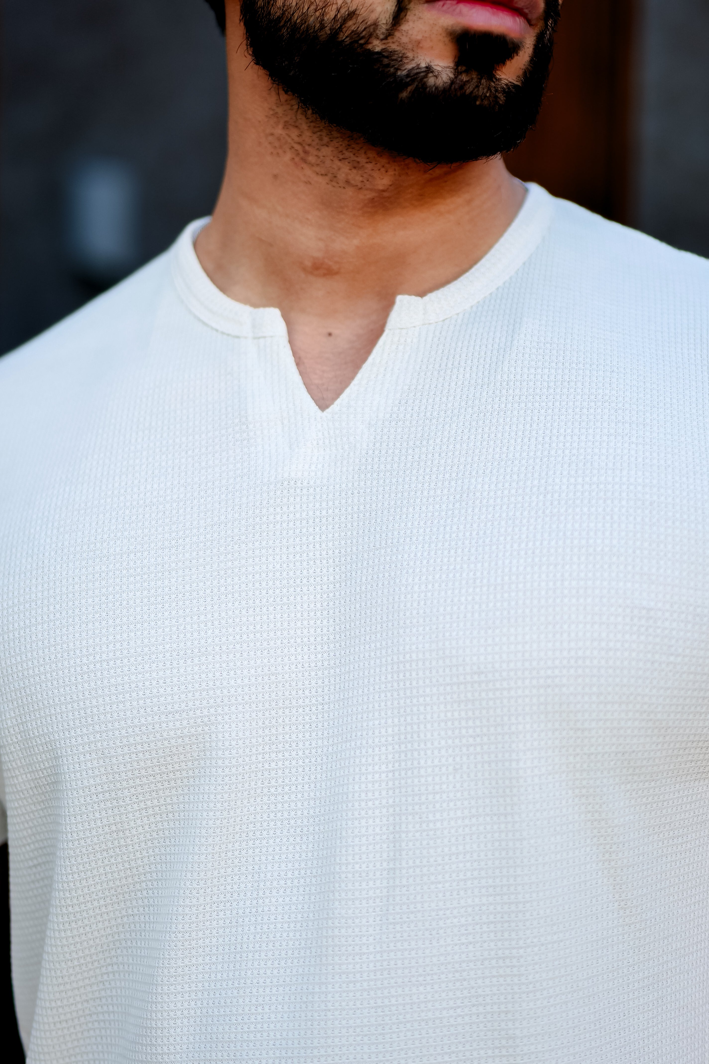 Cream Waffle T-Shirt