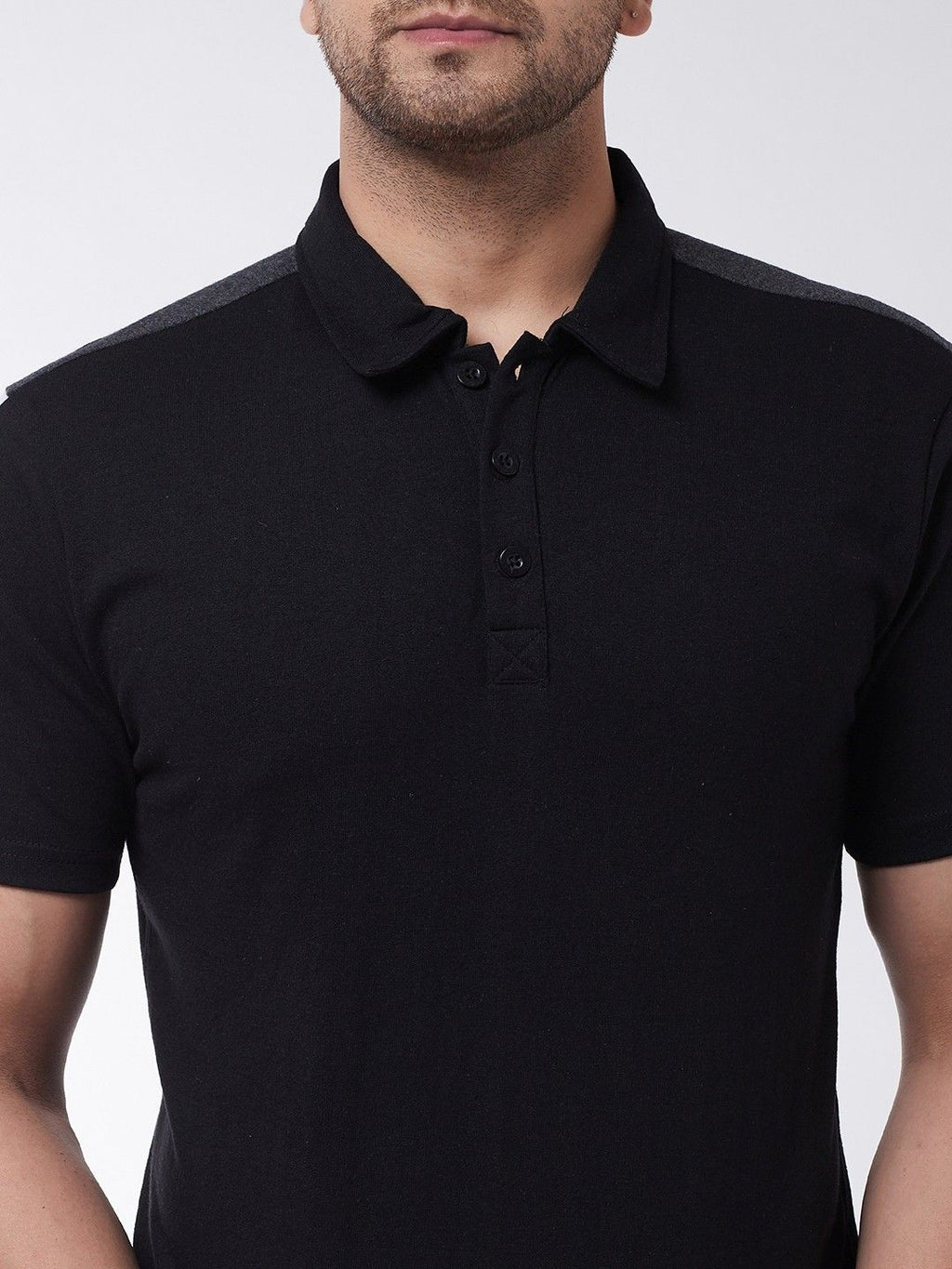 Black White Color Block Polo T-Shirt