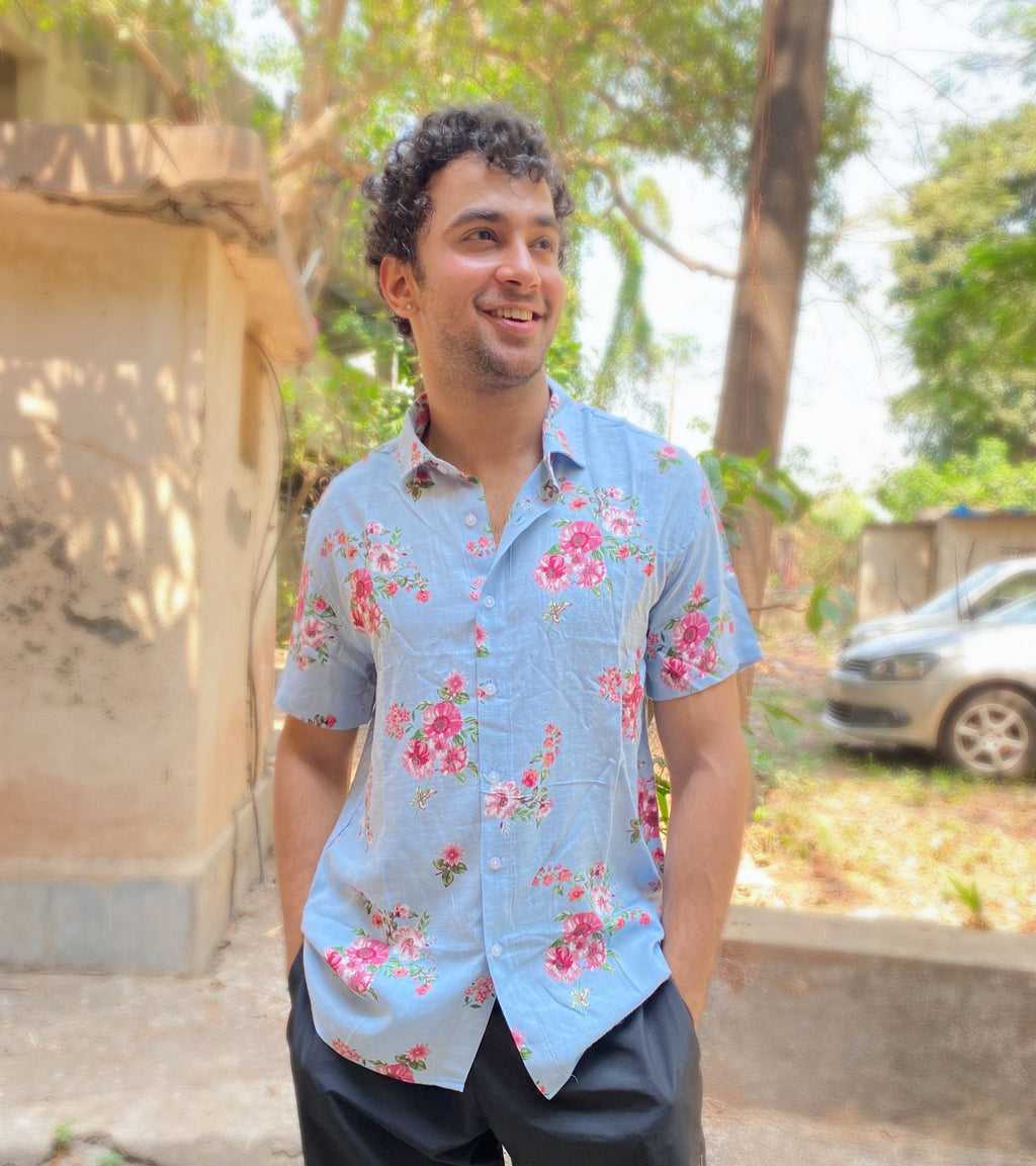 Floral Blue Printed Shirt