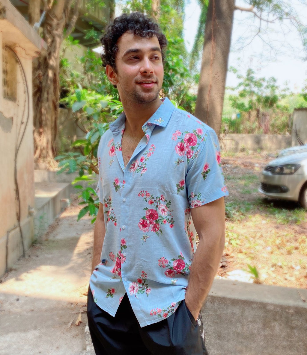 Floral Blue Printed Shirt