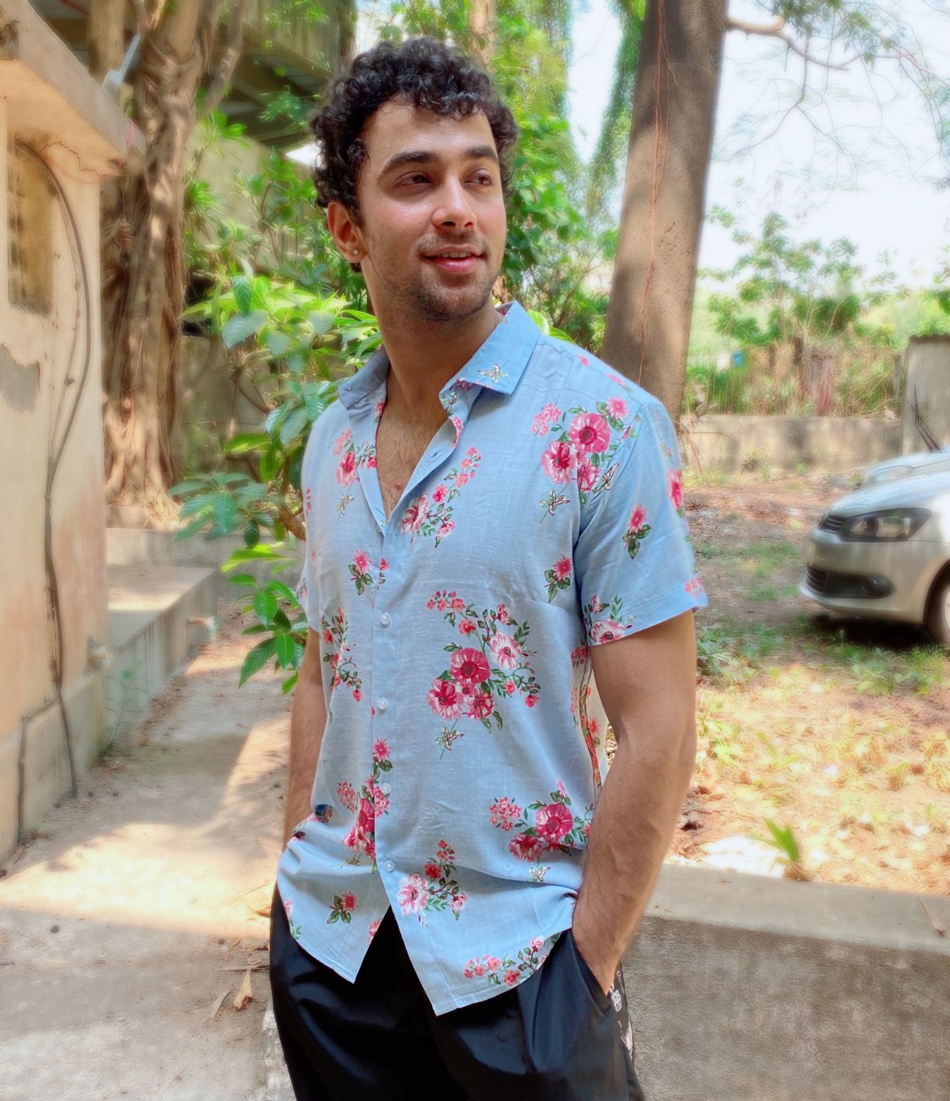 Floral Blue Printed Shirt