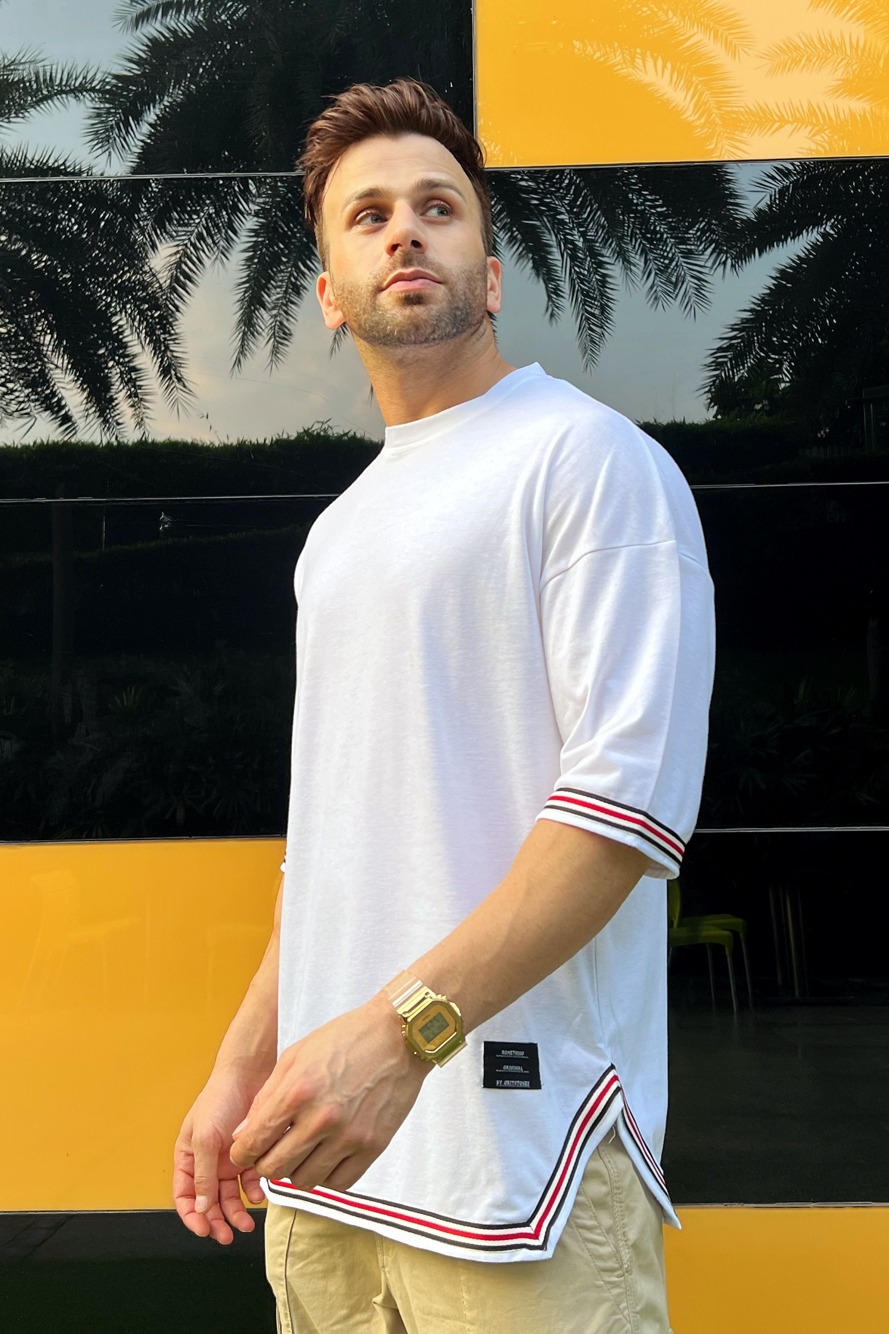 Oversized White Half Sleeve T-Shirt