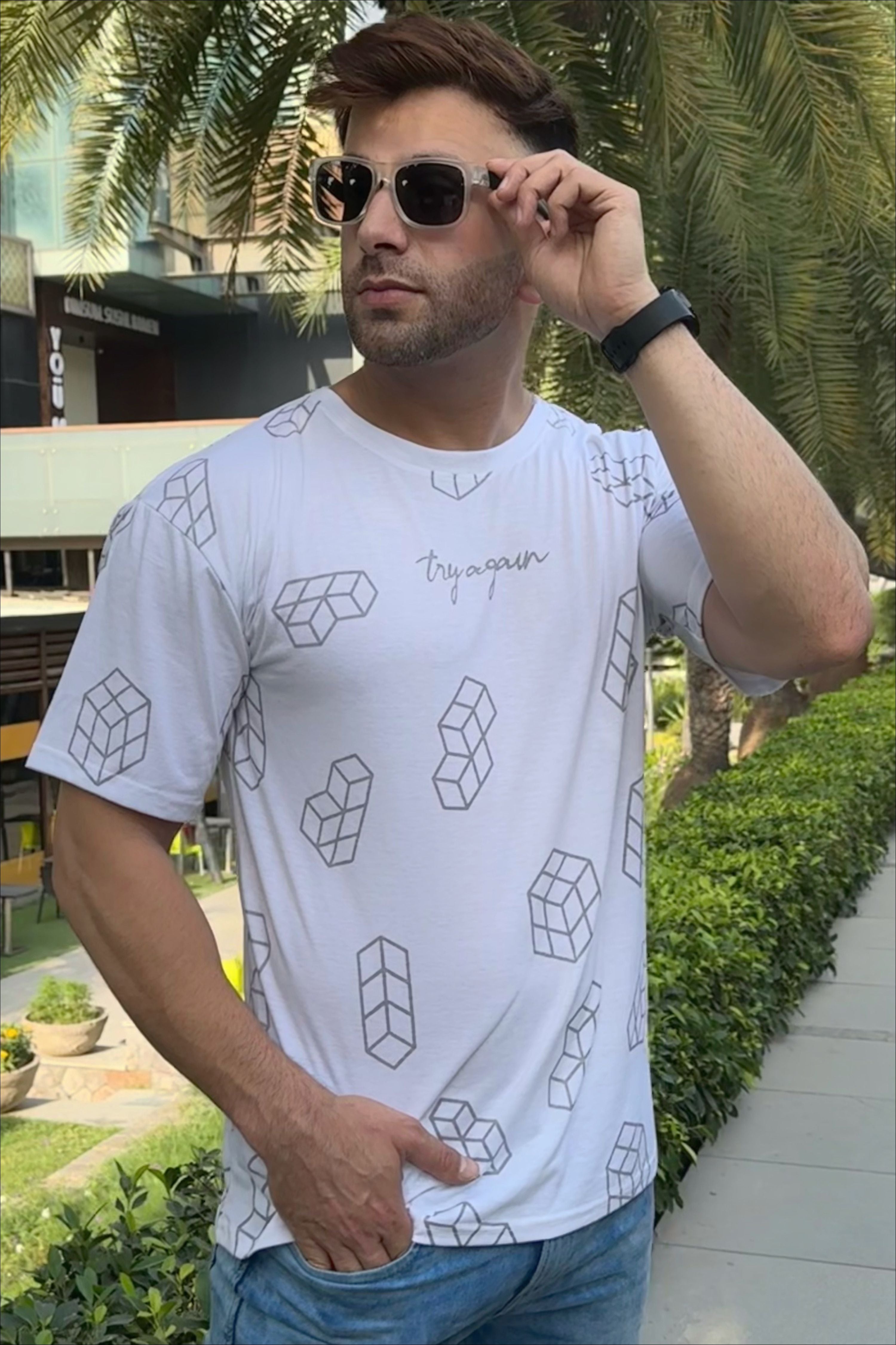 White Cube Print T-shirt