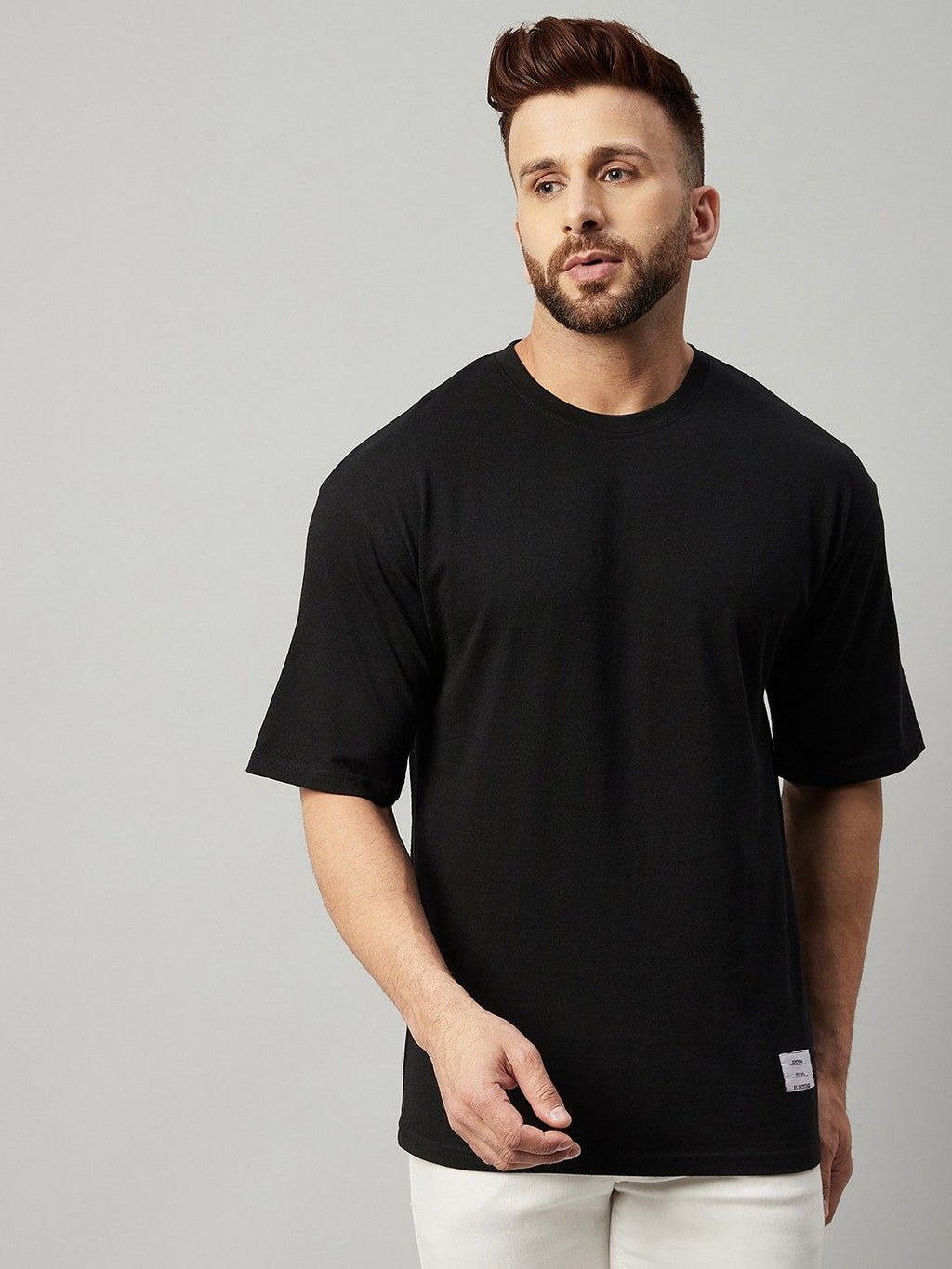 Black Men Round Neck Oversized T-Shirt