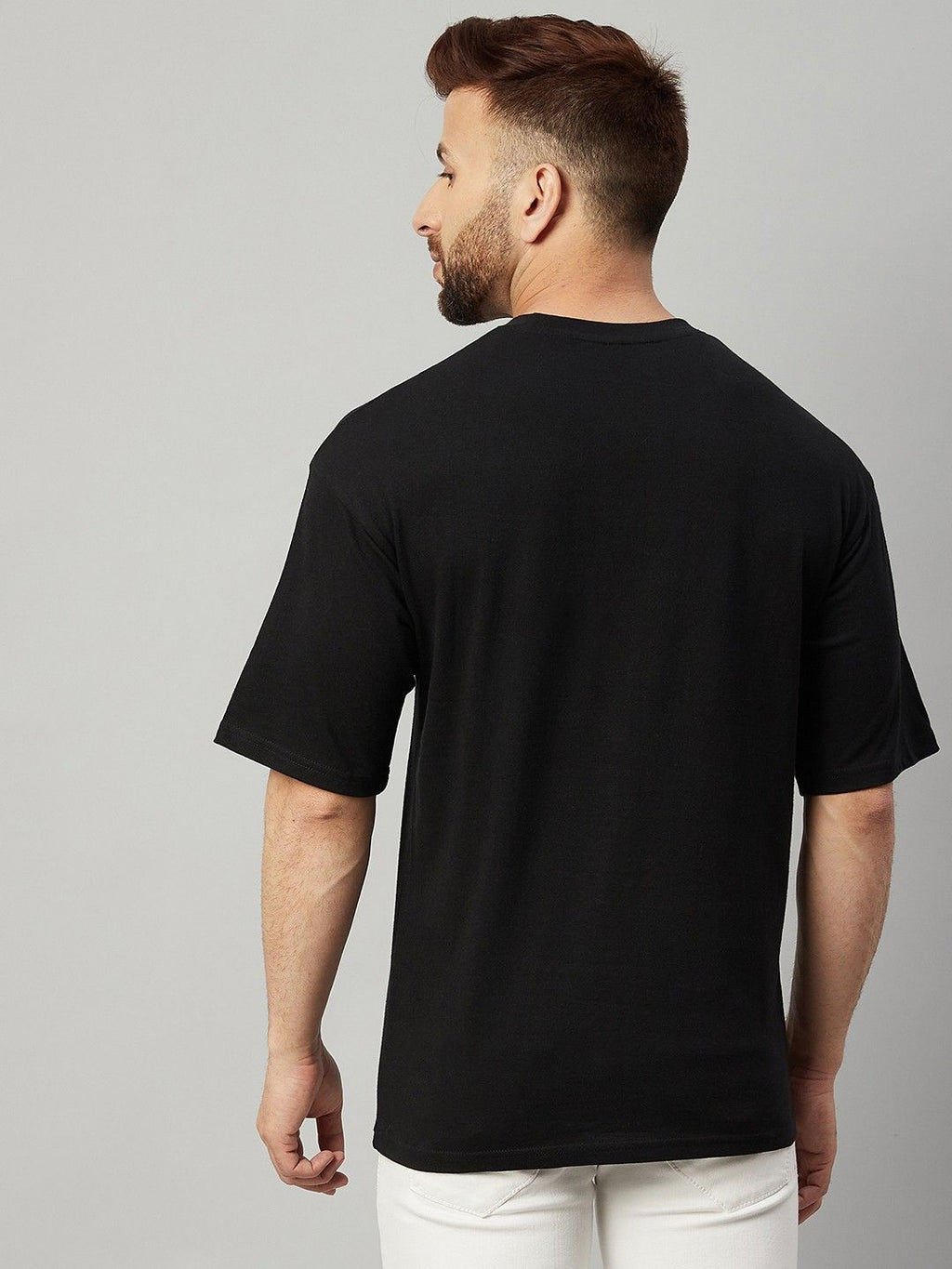 Black Men Round Neck Oversized T-Shirt