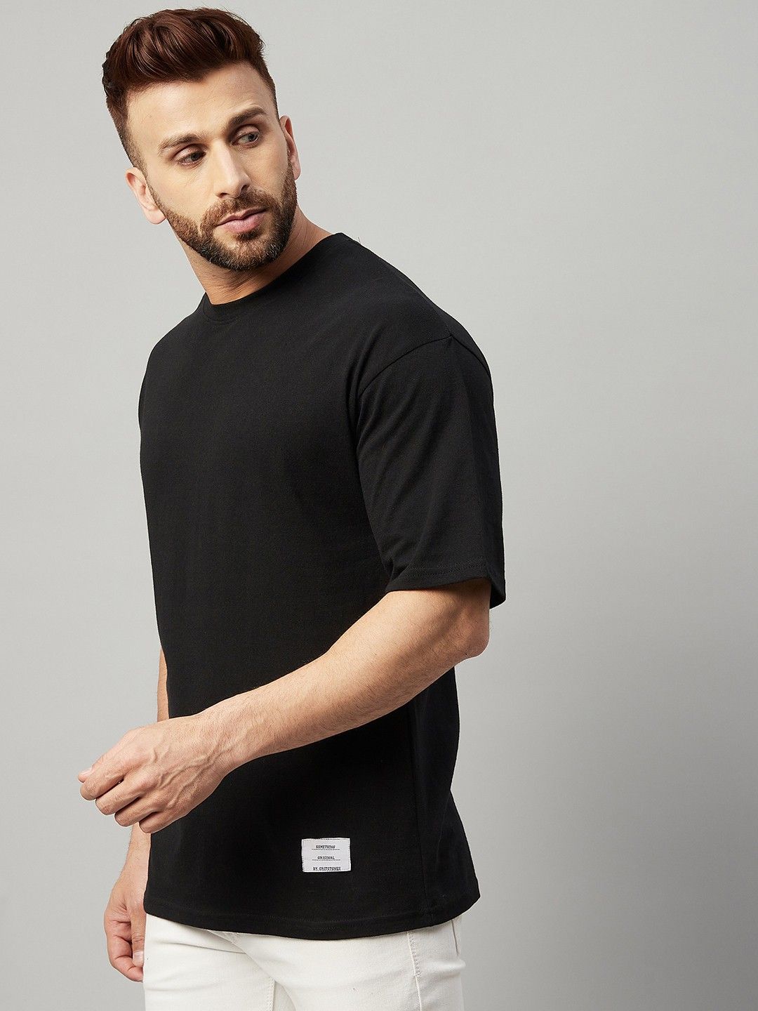 Black Men Round Neck Oversized T-Shirt
