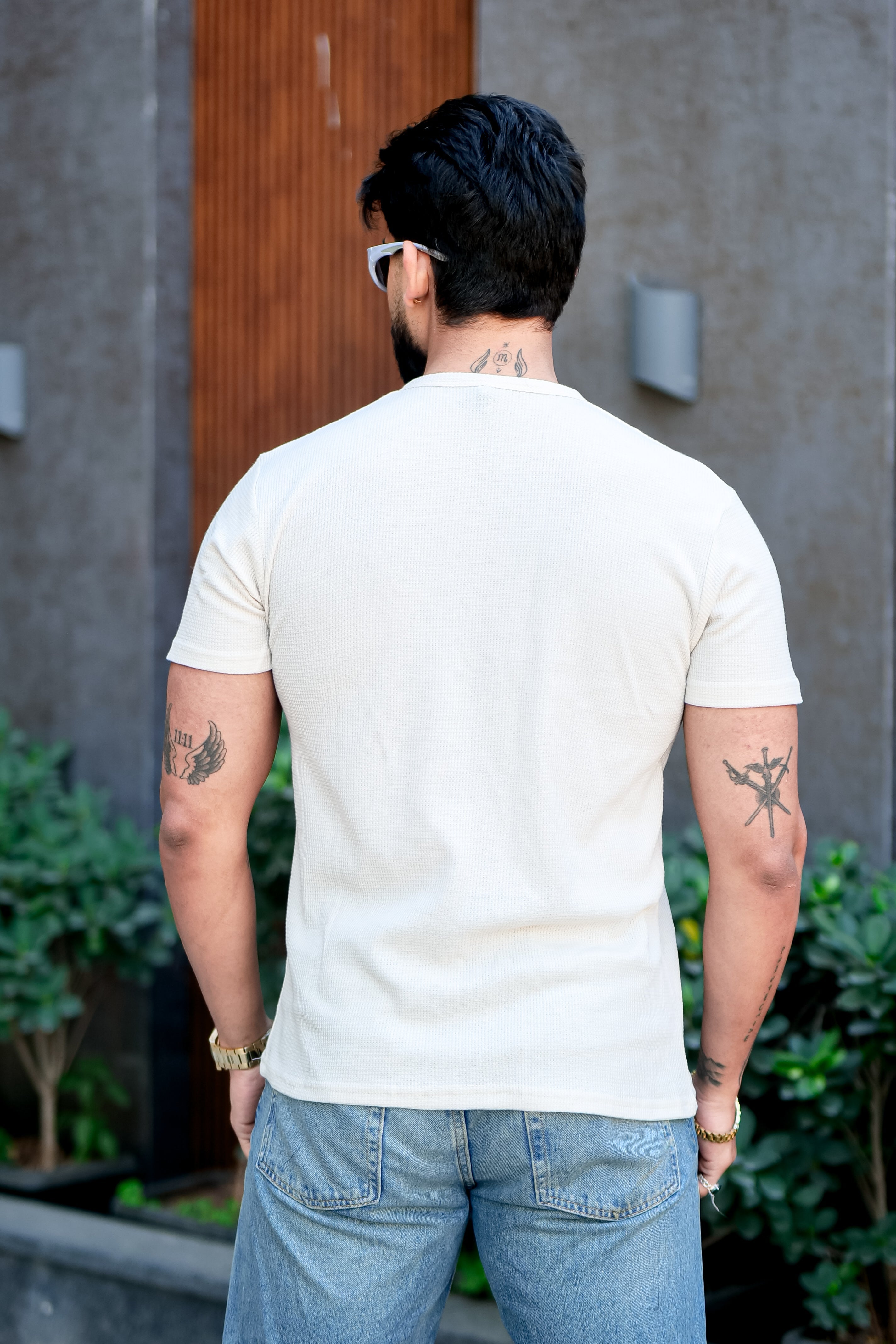 Cream Waffle T-Shirt