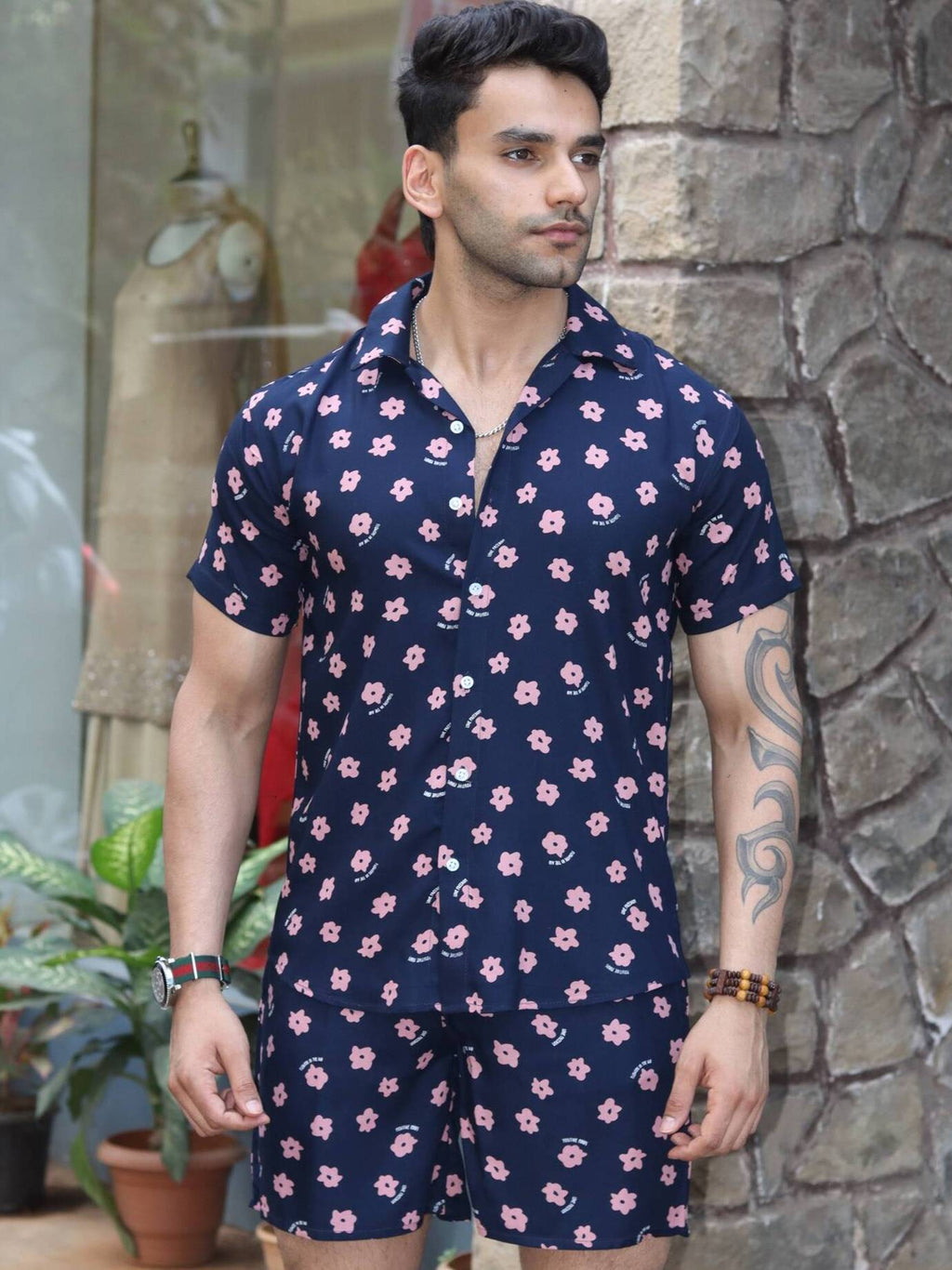 Pink Floral Navy Co-ord Set